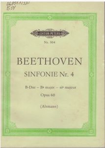 1959, Sinfonie No. 4 B-dur : opus 60 / Beethoven