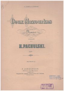 Deux Mazourkas / H. Pachulski
